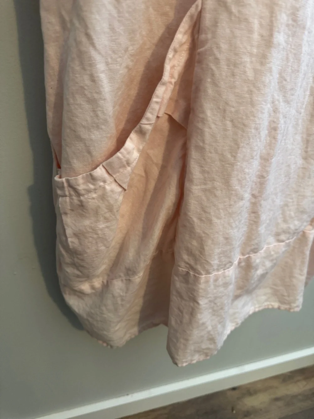 Pale Pink Linen Pocket Tunic S cotton linen - Picture 7 of 10